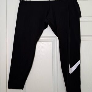 Nike Black Leggings with White Swoosh